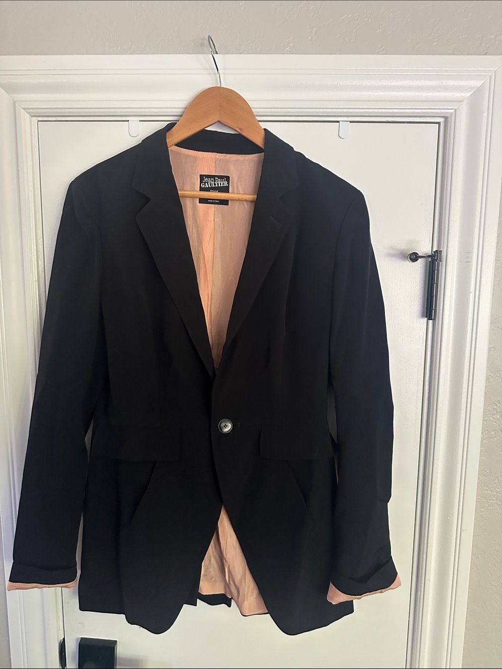 Jean Paul Gaultier Black Jacket with Blush Pink Lining